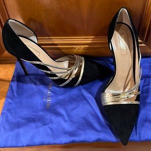 Aquazzura Minou D’Orsay Suede Pumps, new without tags